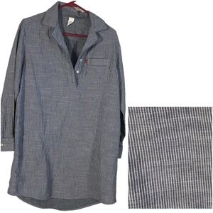Levi 100% Cotton Striped Shirt Dress Sz Medium